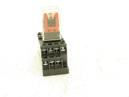Omron MY4N-GS Relay 14-Pin 4 Pole LED Indicator 24VDC Coil w/ Base Lot of 12