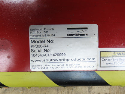 Southworth PP360-R4 Pallet Level Loader 43-3/4" Round Top 28" Lift Height