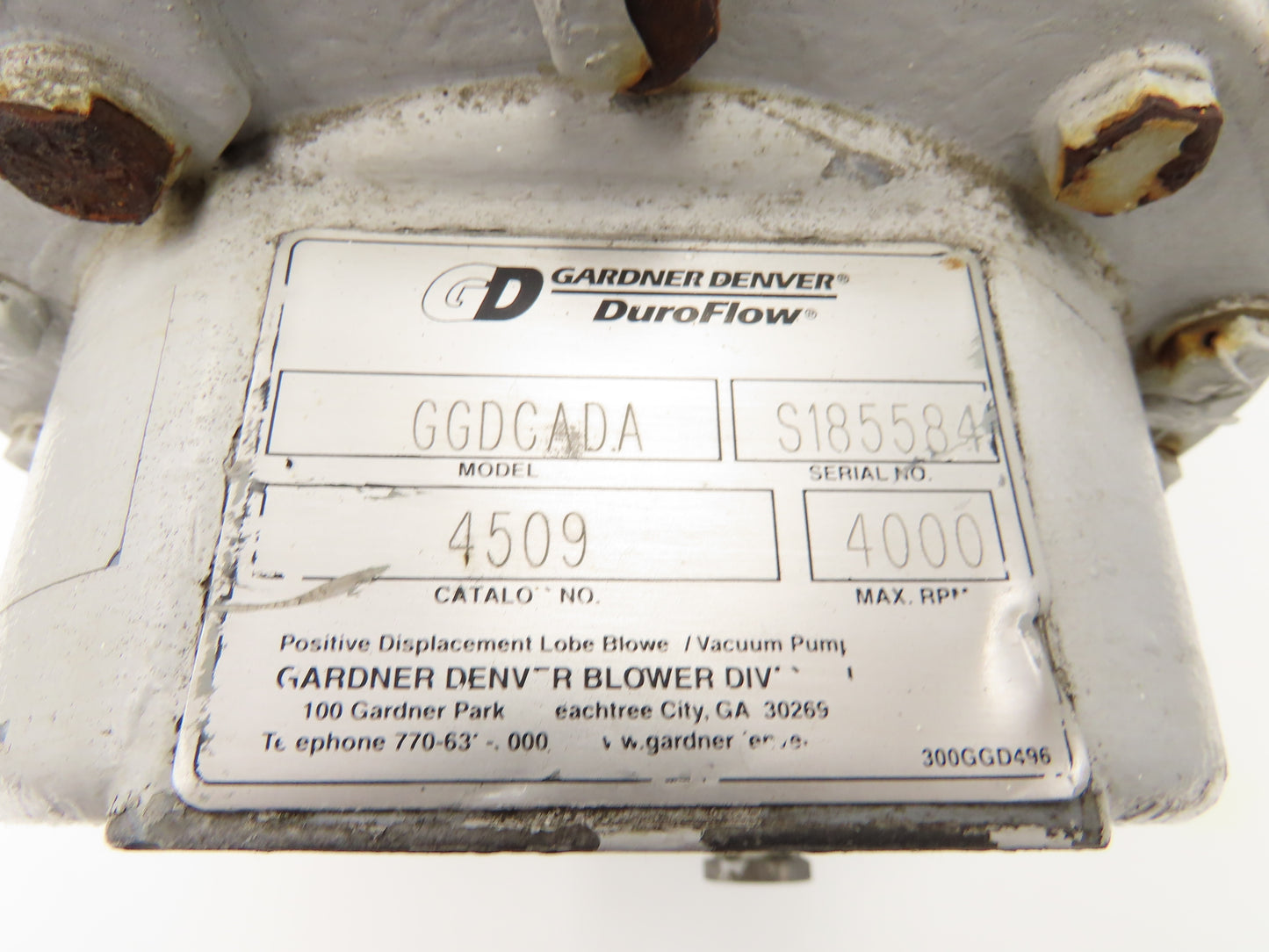 Gardner Denver GGDCADA DuroFlow 4509 Positive Displacement Blower 919cfm 4000rpm