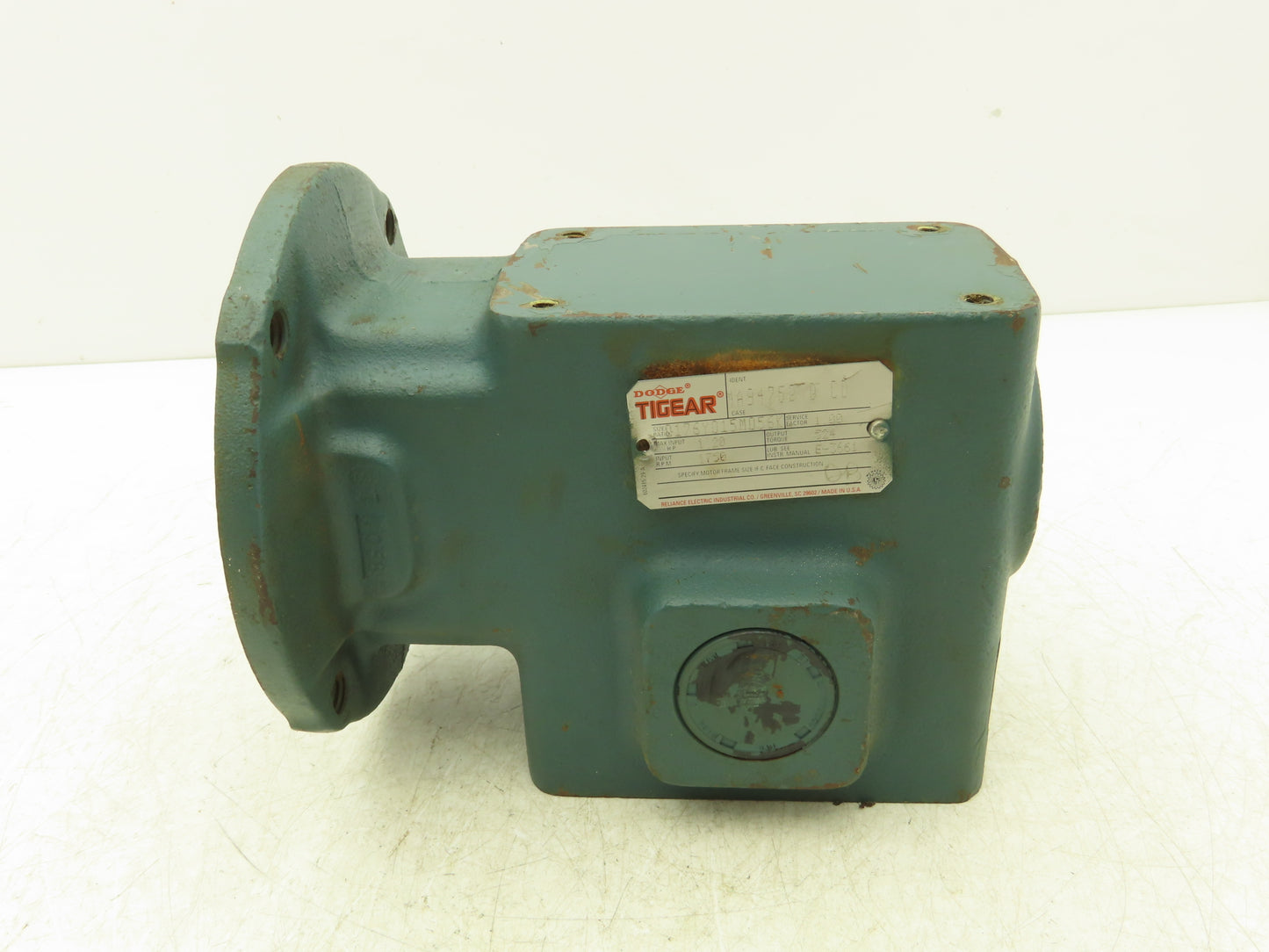 Dodge Tigear Q176Y015M056K1 Worm Gearbox 15:1 Reducer 1.2Hp 117rpm 56C LH Output