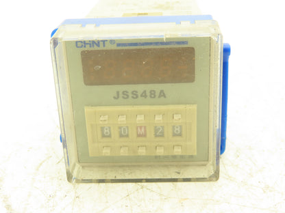 CHNT JSS48A Time Delay Relay 4-Digit 3 Time Ranges Configurable Lot of 6