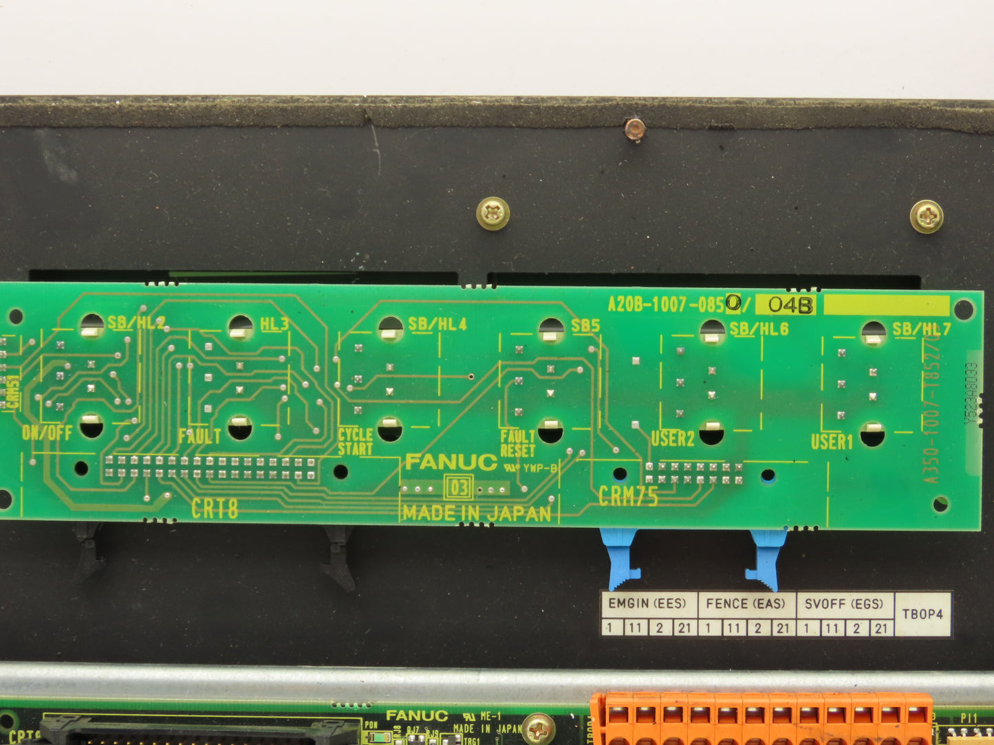 Fanuc A05B-2452-C151 CNC HMI Control Panel Push Button With E-Stop & Key