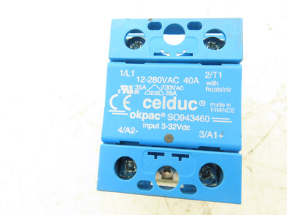 Celduc SO943460 Solid State Relay 40A 12-280VAC 12VDC With Heatsink Lot of 25