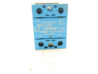 Celduc SO943460 Solid State Relay 40A 12-280VAC 12VDC With Heatsink Lot of 25