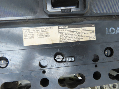 Gould BDJK4400 ITE BD Busway Bus Plug Disconnect 400A Breaker 600V 3P