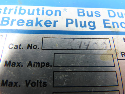 Gould BDJK4400 ITE BD Busway Bus Plug Disconnect 400A Breaker 600V 3P