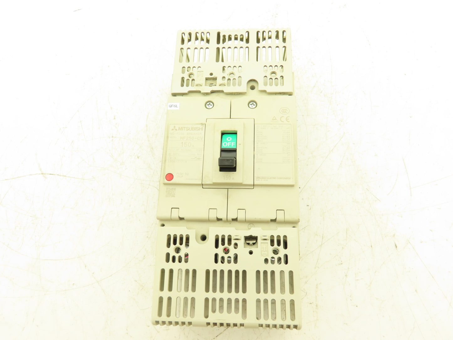Mitsubishi Electric NF250-CV 150A Molded Case Circuit Breaker 600V 3PH w/ Guards