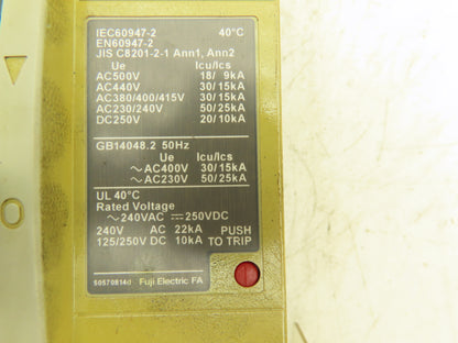 Fuji Electric BW400EAGU-3P300 Auto Circuit Breaker 300A 690VAC 250VDC 3 Pole IEC