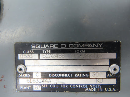 Square D 8536SC03 Combination Motor Starter NEMA Size 1  10HP 460V 3R Enclosure
