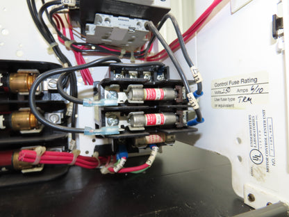 Siemens J-185 Combination Bucket Breaker MCC Starter Fused 600VAC 10HP 3Ph