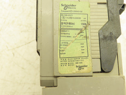 Schneider EZC 250N EasyPact Molded Case Circuit Breaker 150A 480VAC 3-Pole