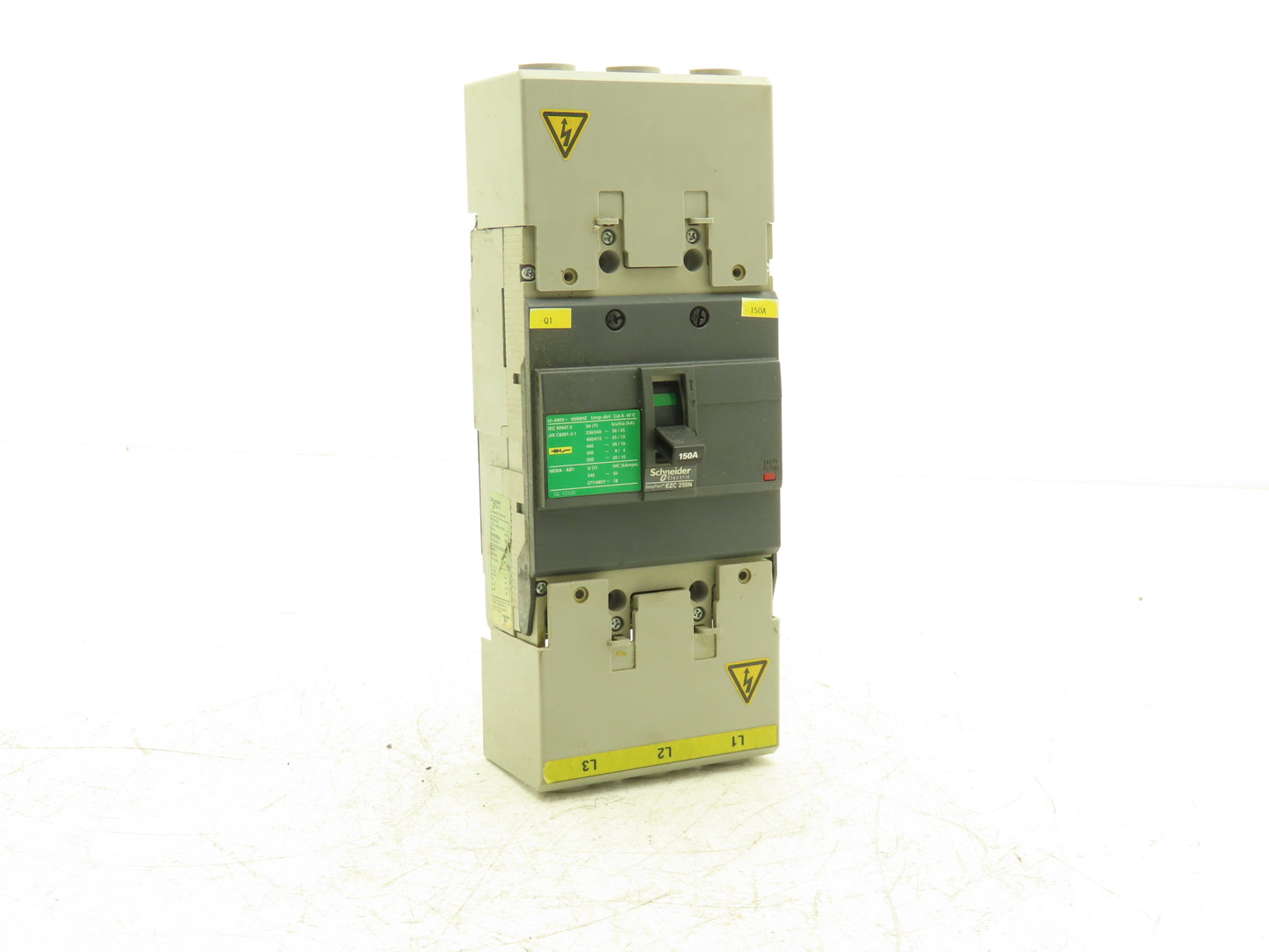 Schneider EZC 250N EasyPact Molded Case Circuit Breaker 150A 480VAC 3-Pole
