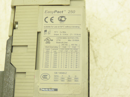 Schneider EZC 250N EasyPact Molded Case Circuit Breaker 150A 480VAC 3-Pole