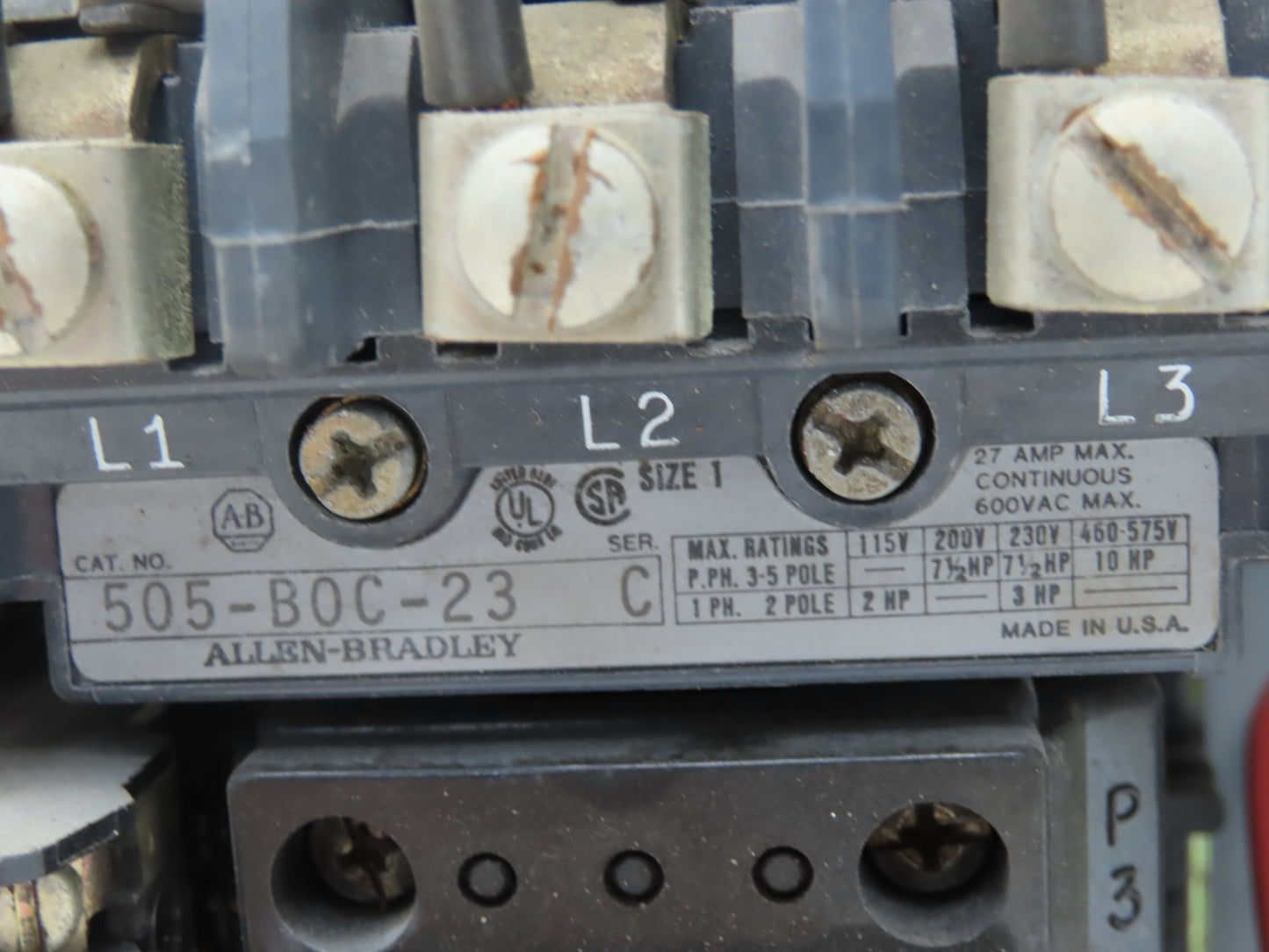 Allen Bradley 2106B Reversing Combination Motor Starter NEMA 1 MCC 10Hp 460V 20"