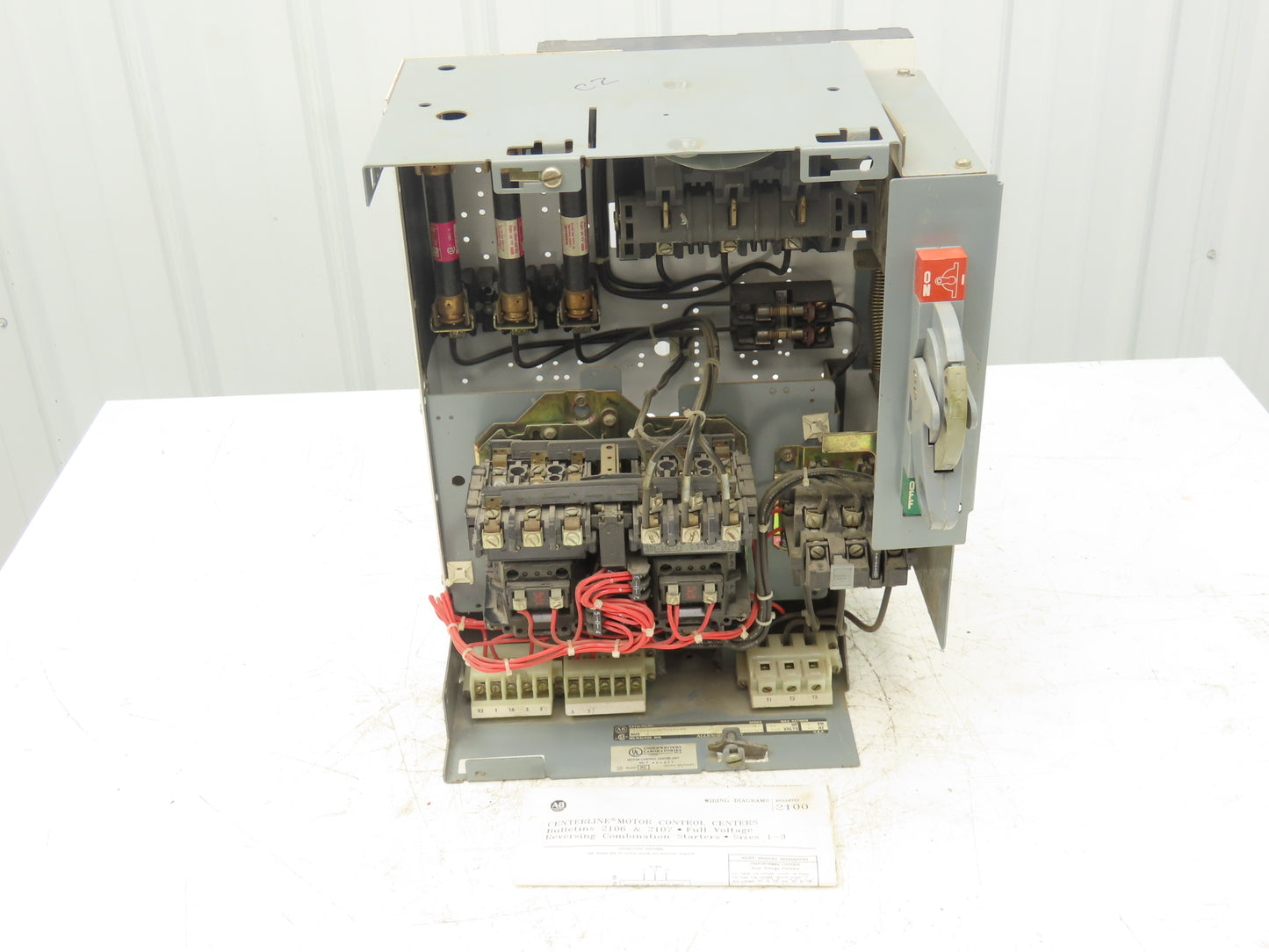 Allen Bradley 2106B Reversing Combination Motor Starter NEMA 1 MCC 10Hp 460V 20"