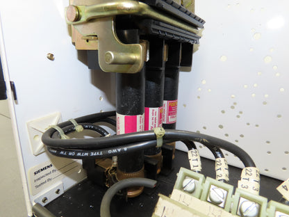 Siemens 30-89258 Bucket MCC Fused Motor Disconnect With 600V 50A Fuses