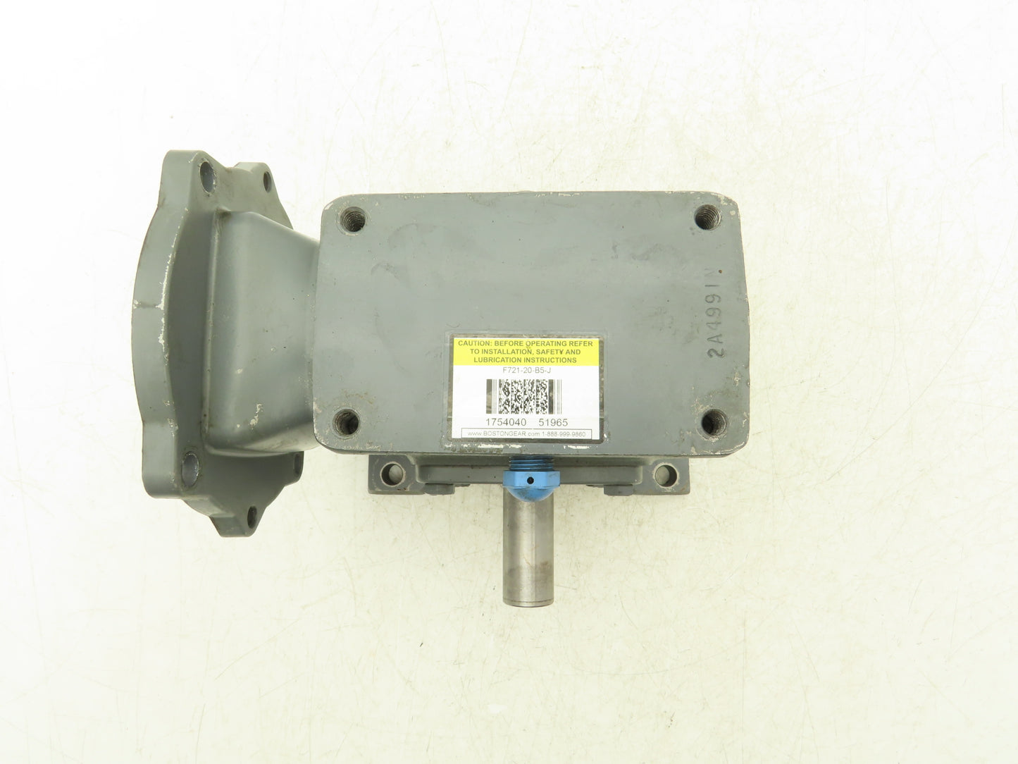 Boston Gear F721-20-B5-J Worm Gearbox 20:1 Reducer 88 RPM 1.4Hp 56C RH Output