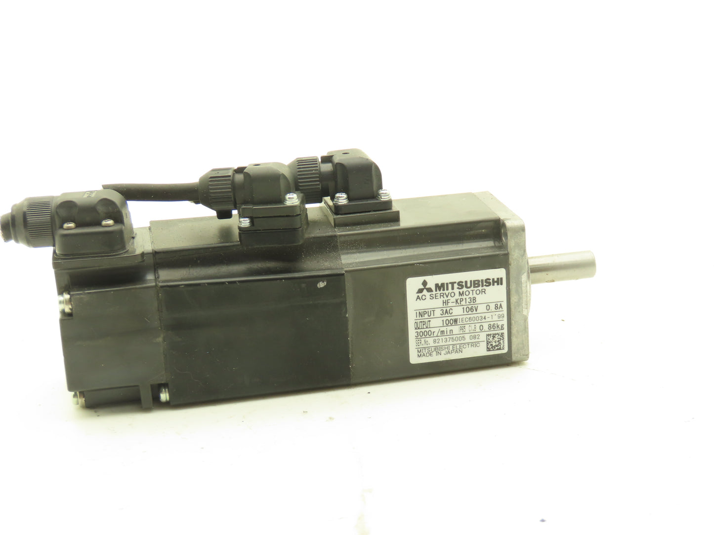 Mitsubishi Electric HF-KP13B Servo Motor w/Brake 106V 3PH 100W 3000 RPM