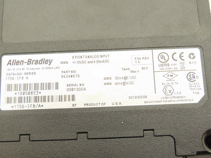 Allen Bradley 1756-IF8 ControlLogix 8 Point Analog Input Module F/W Rev 1.5