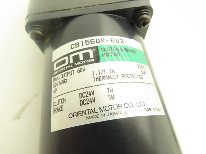 Oriental Motor CB1560R-802 Clutch & Brake Motor  25:1 Gear Head Reducer Lot of 2