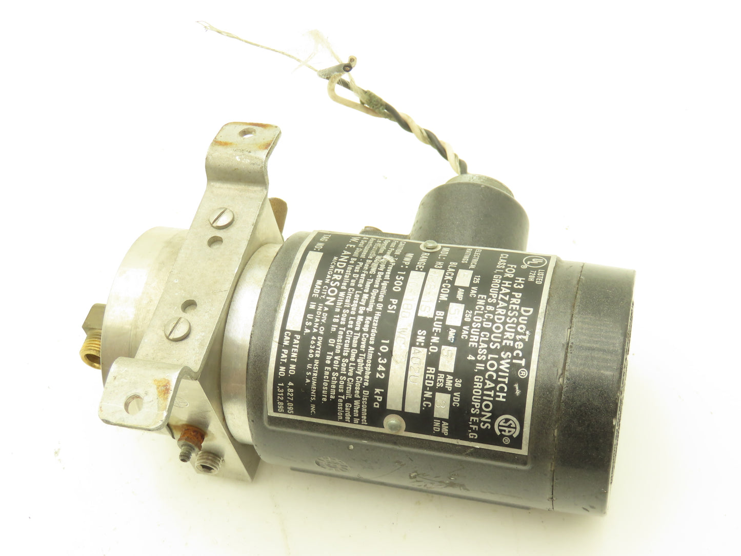 Duo Tect H3S-1ST Pressure Switch Hazardous Location 10-180 WC 125/250VAC 30VDC