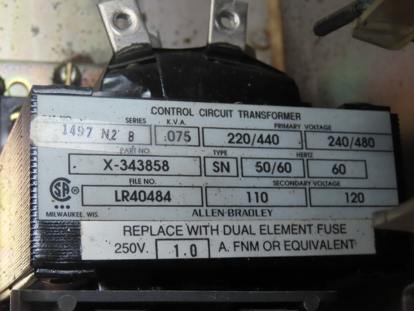 Allen Bradley 512-BCA-24 Combination Starter NEMA Size 1 Stainless 10HP 600V 3ph