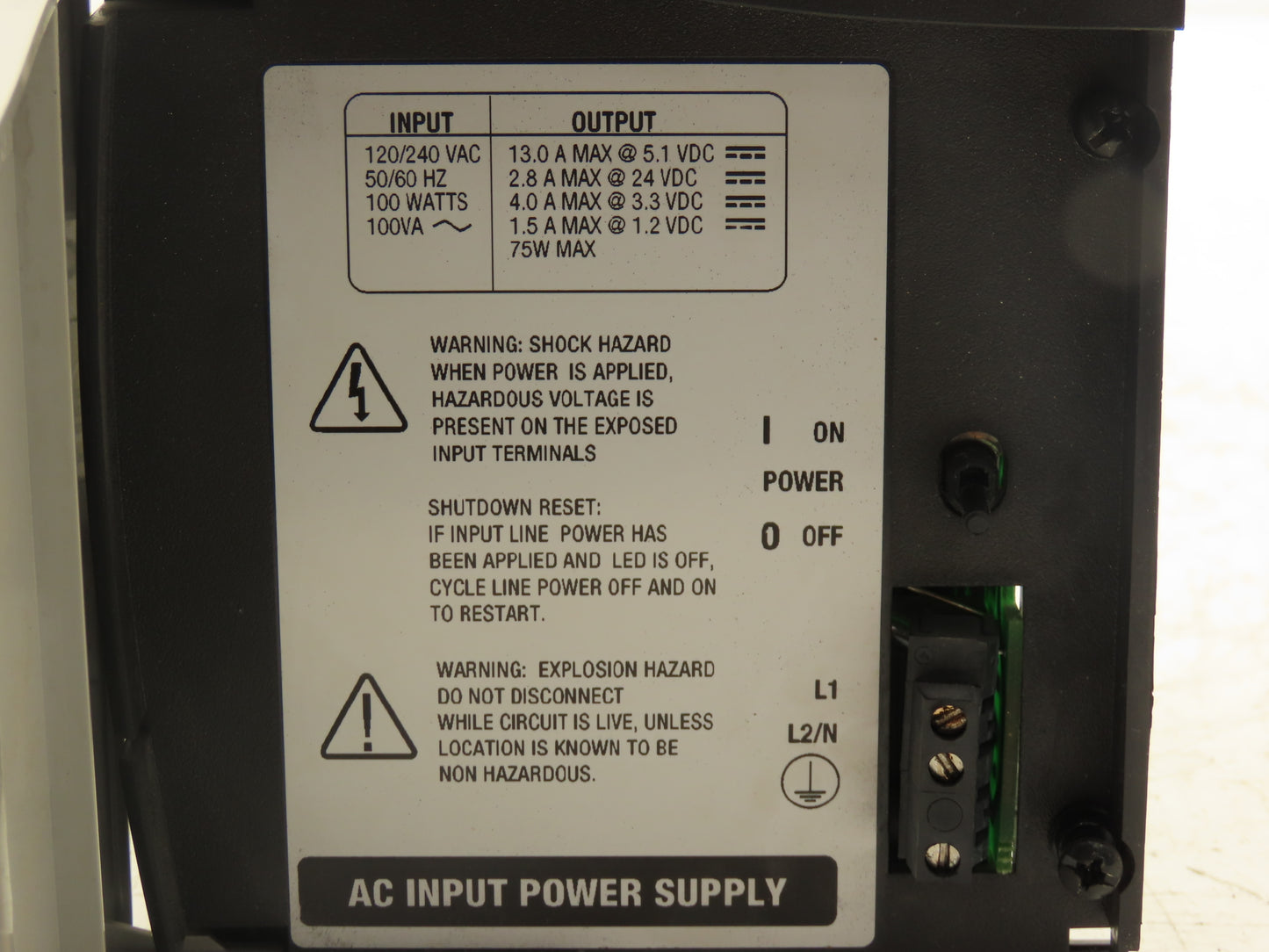 Allen Bradley 1756-PA75 ControlLogix PLC Rack AC Power Supply Module 120/240V