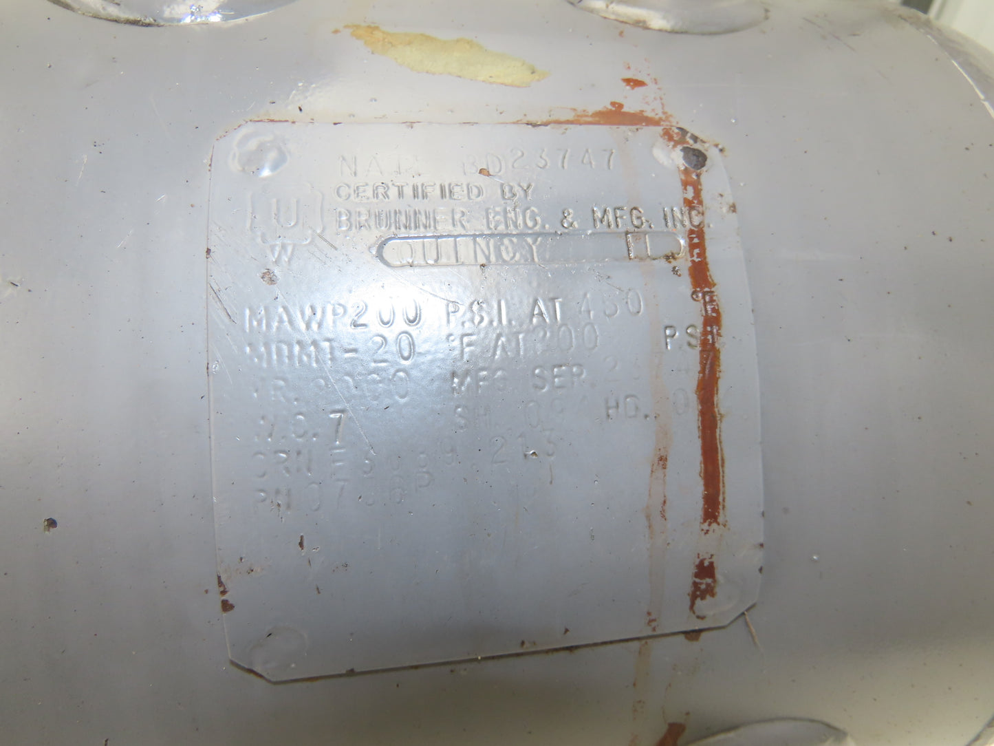 Brunner MDMT-20 Horizontal Compressed Air Tank Receiver 10 Gal 200 PSI 12"x 18"L