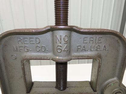 Reed Mfg No 64 Yoke Pipe Clamp Vise 1/4"-6" Pipe Size Bench Mount Hinged