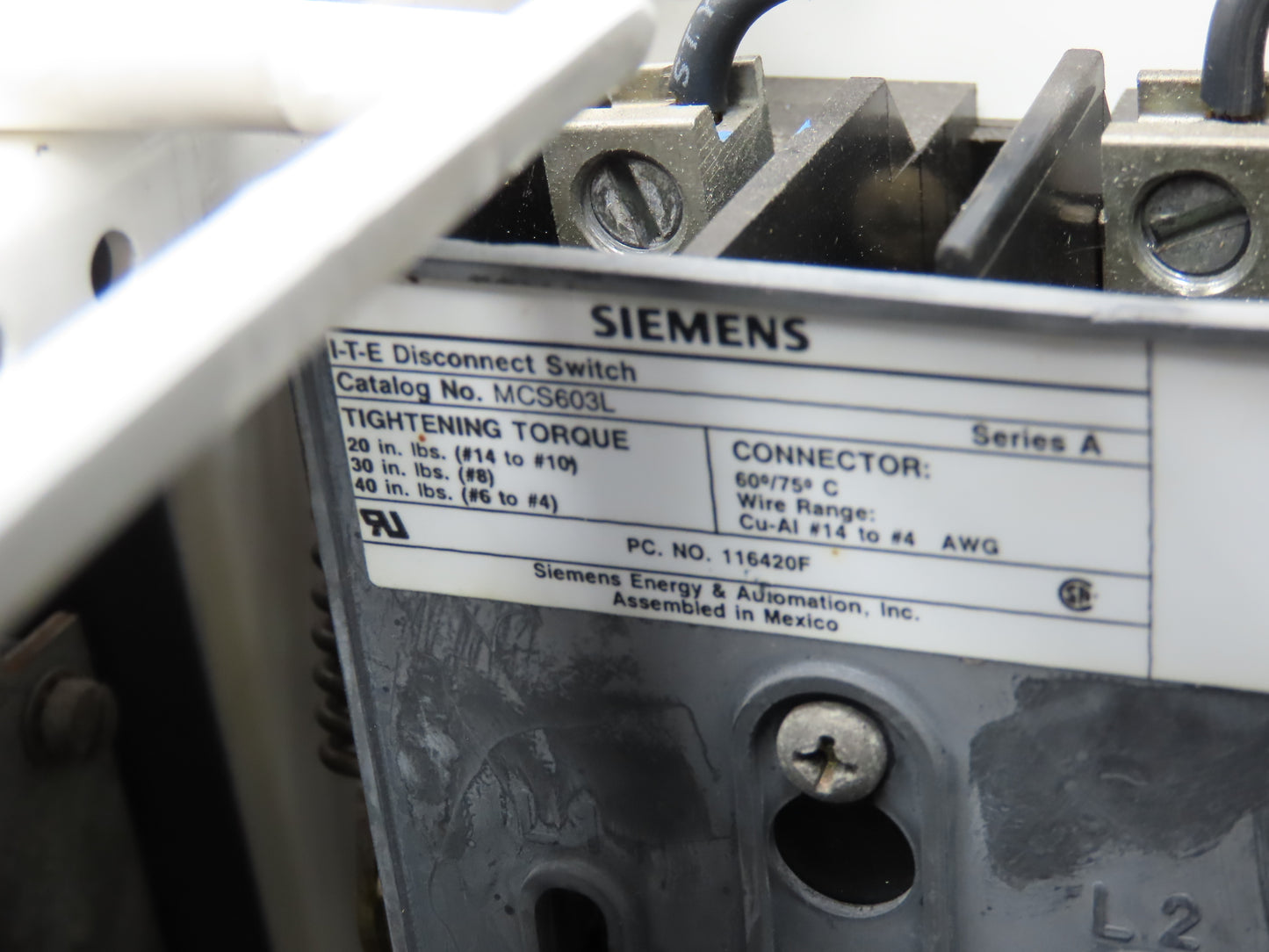 Siemens SAM0R0F000000 Combination Bucket Breaker MCC Fused 10Hp 600VAC 3Ph