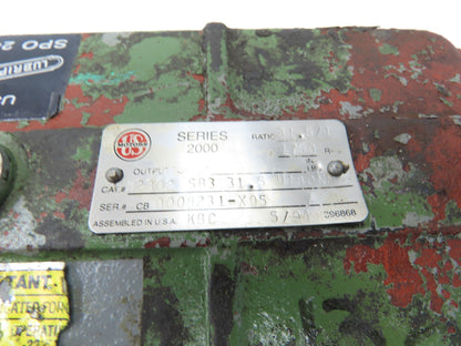 US Motors Series 2000 N2302 SB3 Inline Reducer 31.5:1 Gearbox 55rpm 180TC