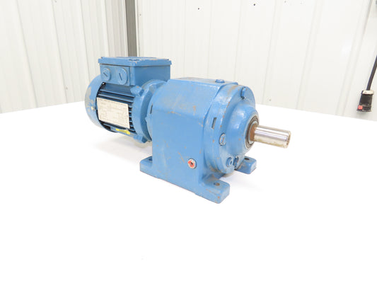 SEW-EURODRIVE R43D63K4 Inline Gearmotor 73:1 Ratio 22.8 RPM .12KW 277/480 VAC 1"