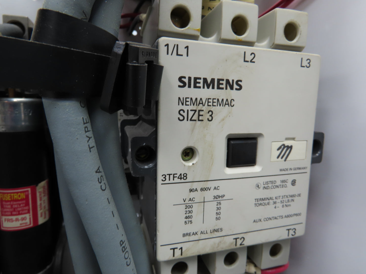 Siemens 32-89258 Bucket Breaker MCC Motor Starter Disconnect Fused 600V 50Hp 3Ph