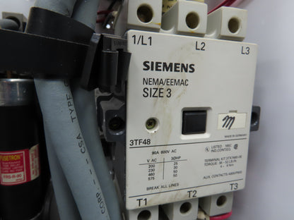 Siemens 32-89258 Bucket Breaker MCC Motor Starter Disconnect Fused 600V 50Hp 3Ph