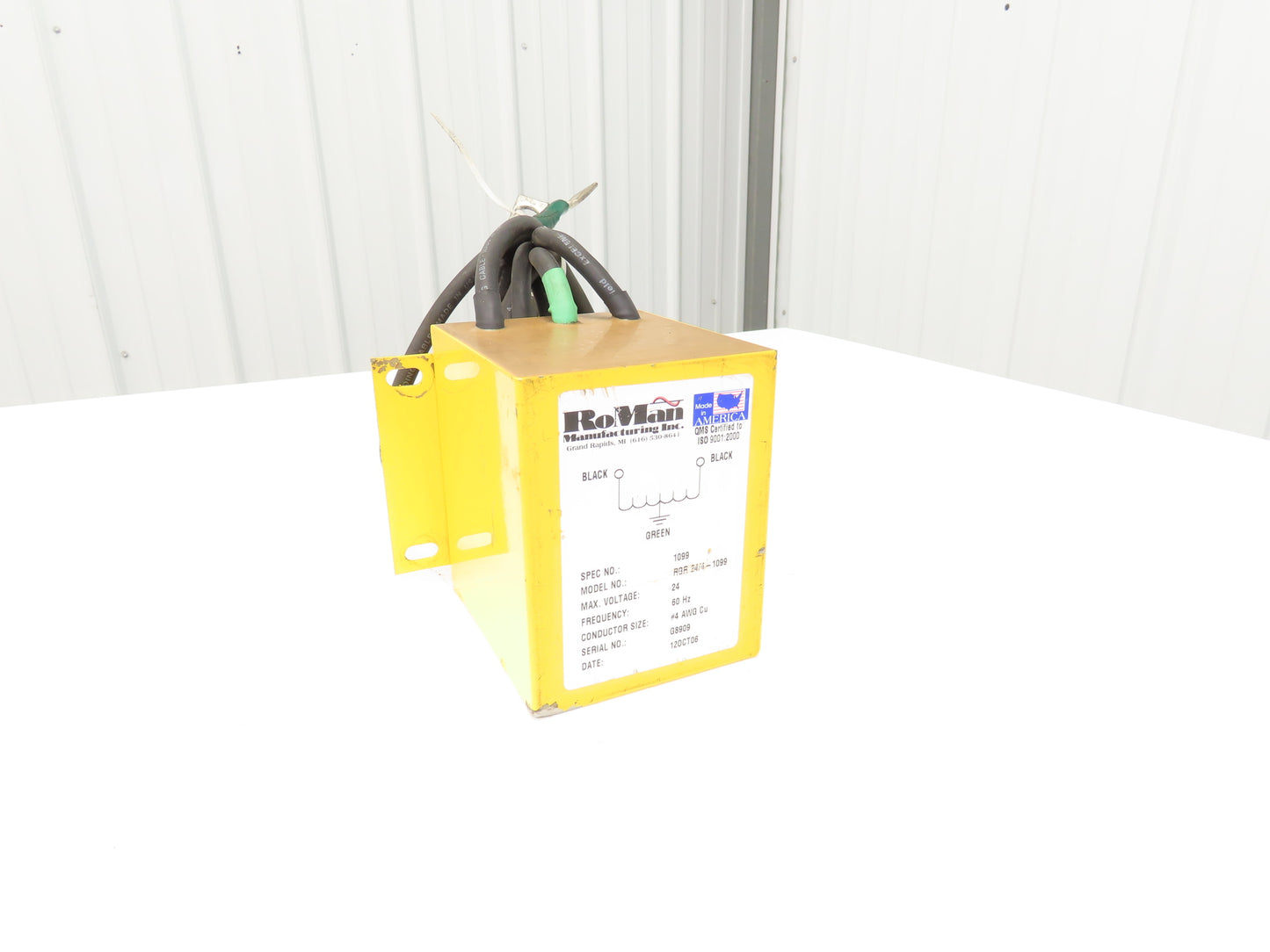 RoMan RGR 24/4-1099 Grounding Reactor 3-Wire #4 AWG 24V Welding Transformer