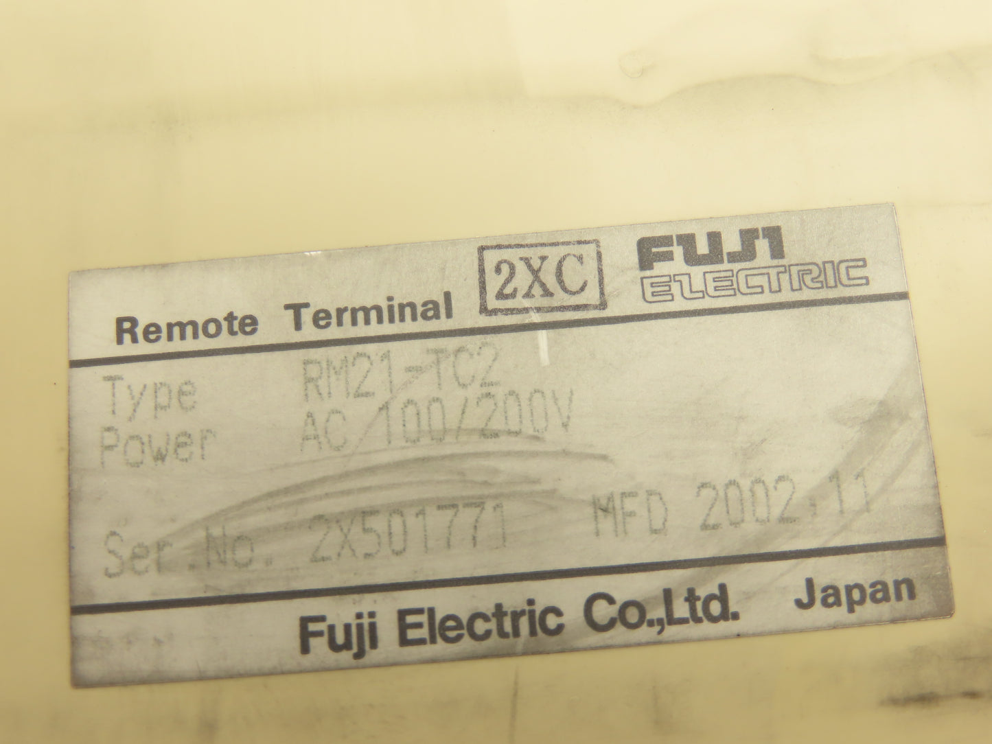 Fuji Electric RM21-TC2 PLC Module Remote Terminal Input Output 100/200 VAC