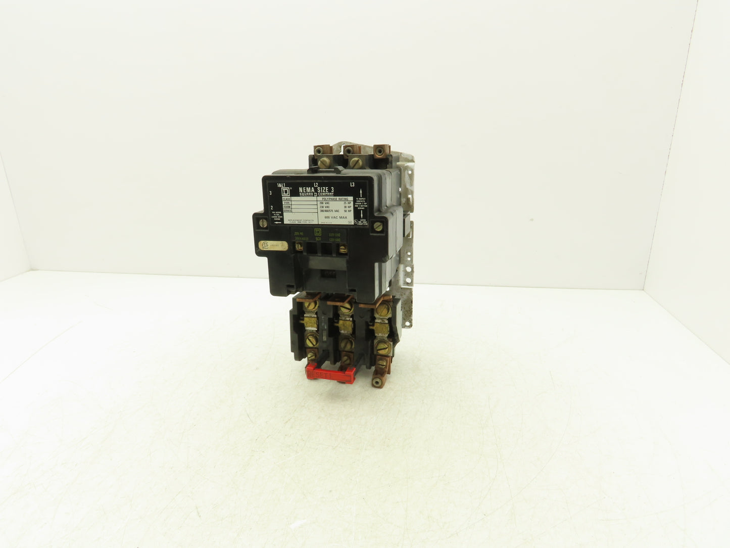 Square D 8536 SE01S NEMA Size 3 Motor Starter Contactor 50Hp 600V 3PH 120V Coil