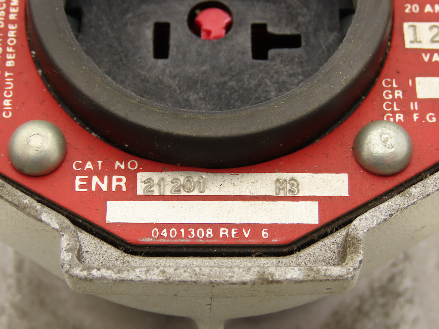 Crouse Hinds ENR21201 Ark Gard Receptacle 20A 125V Explosionproof Raintight