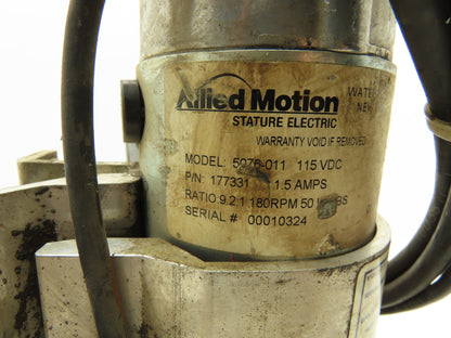 Miller/Stature 5076-011 Welder Wire Motor Feeder 115VDC 1.5A 180RPM 177331