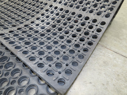 Add-A-Level M38780 Anti-Fatigue Black Rubber Floor Mat 36"x 96" Work Platform