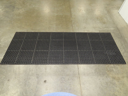 Add-A-Level M38780 Anti-Fatigue Black Rubber Floor Mat 36"x 96" Work Platform