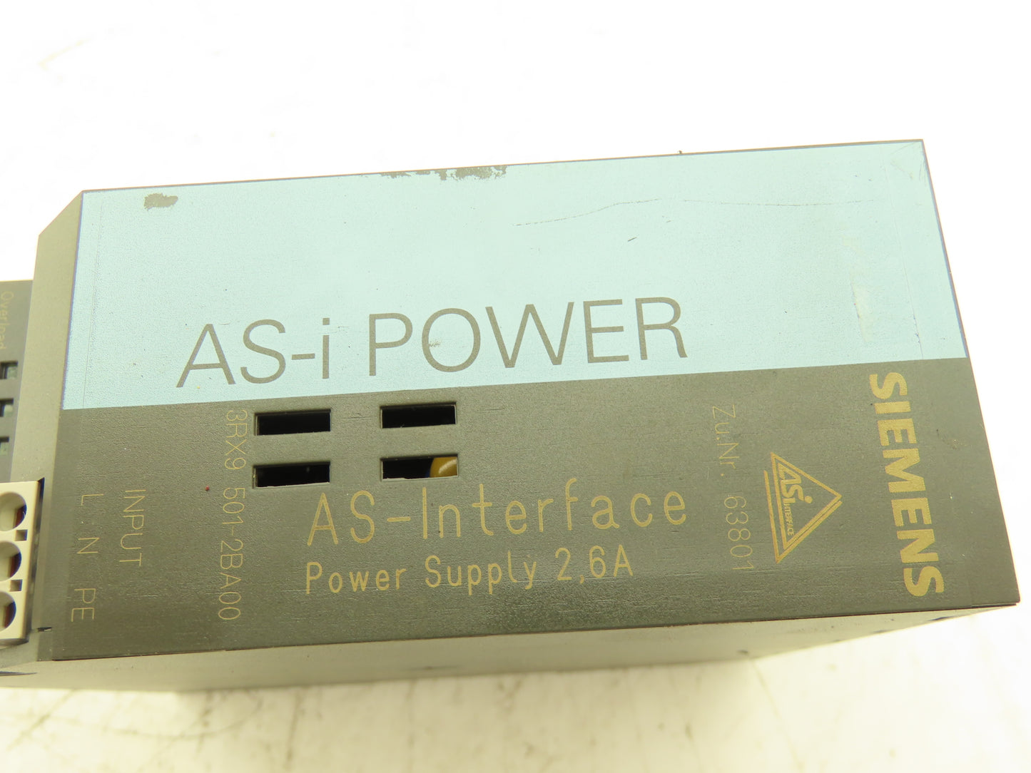 Siemens 3RX9 501-2BA00 AS-i Power AS-Interface Power Supply 24VDC 2.6A Out