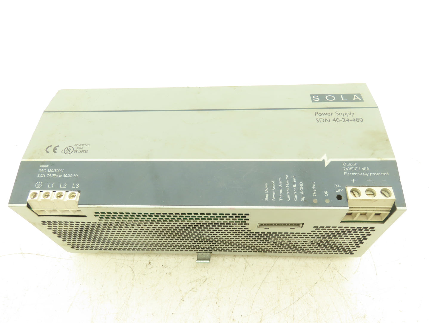 EGS SOLA SDN 40-24-480 24V Power Supply 40A 380/500V 3PH PLC DIN Rail HEVI-DUTY