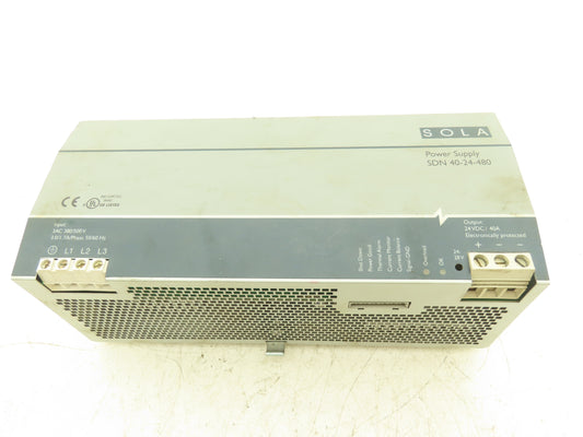 EGS SOLA SDN 40-24-480 24V Power Supply 40A 380/500V 3PH PLC DIN Rail HEVI-DUTY