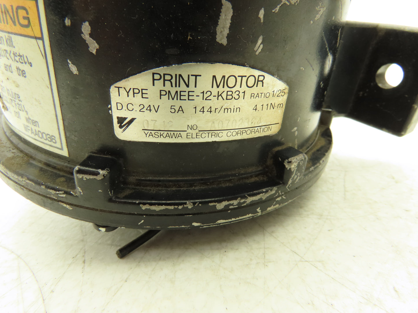 Yaskawa Electric PMEE-12-KB31 Welder Wire Motor Feeder 24V Size 1.2 Roller
