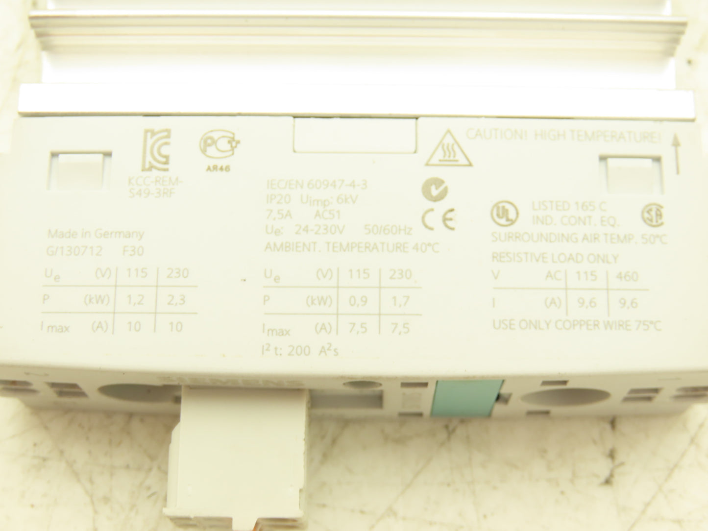 Siemens 3RF2310-2AA02 SIRIUS Solid-State Contactor 24-230V AC 1ph 24VDC