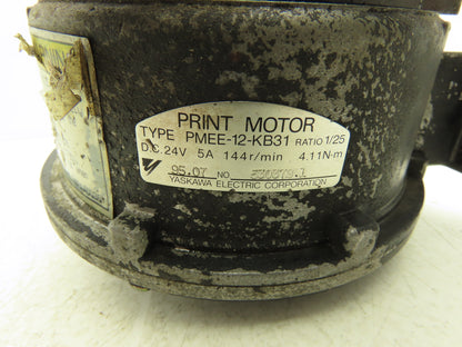 Yaskawa Electric PMEE-12-KB31 Welder Wire Motor Feeder 24V Size 1.2 Roller