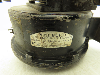 Yaskawa Electric PMEE-12-KB31 Welder Wire Motor Feeder 24V Size 0.9-1.0 Roller
