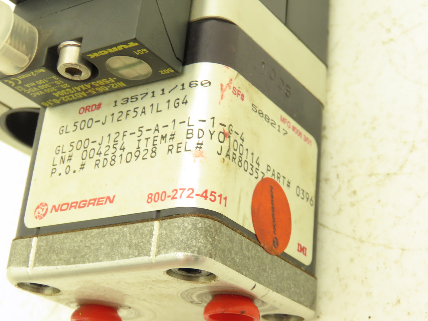 Norgren GL500-J12F5A1L1G4 Pneumatic Gripper Grip-Lok Single Arm Clamp