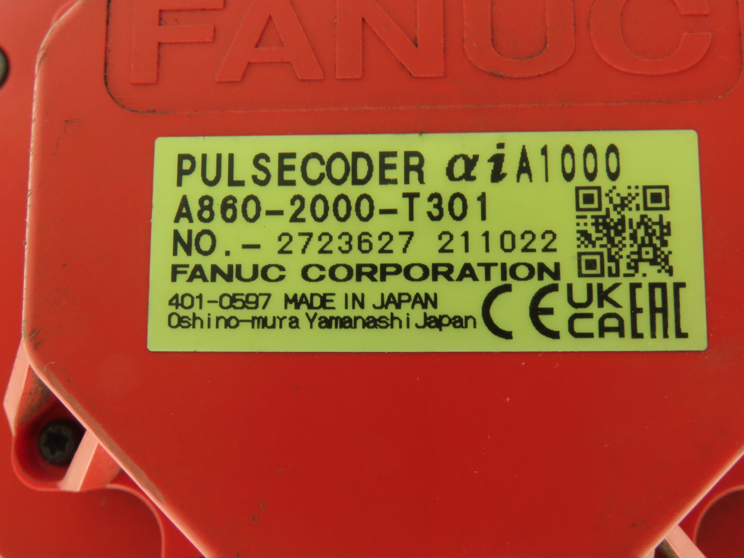 Fanuc A06B-0223-B000 AC Servo Motor 1.4 kw 4000 RPM Pulsecoder A860-2000-T301